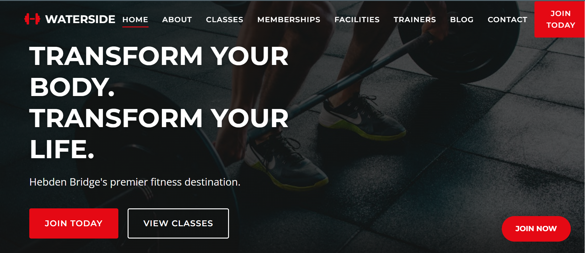 Waterside Gym website screenshot